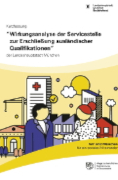 Titelbild der Broschüre: Wirkungsanalyse der Servicestelle zur Erschließung ausländischer Qualifikationen