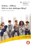 Titelbild der Broschüre: Pflegeelternrundbrief II/2023<br>
Online — Offline<br>Gibt es den richtigen Weg?