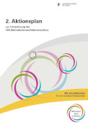 Titelbild der Broschüre: 2. Aktionsplan zur Umsetzung der UN Behindertenkonvention