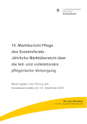 Titelbild der Broschüre: Marktbericht Pflege 2025 Jährliche Marktübersicht über die teil  und vollstationäre pflegerische Versorgung