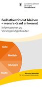 Titelbild der Broschüre: Selbstbestimmt bleiben – wenn´s drauf ankommt